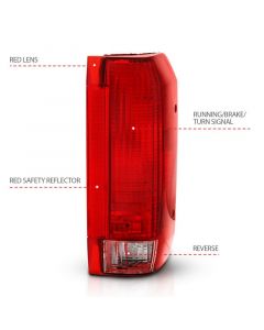 ANZO 1992-1996 Ford Bronco Taillight Red/Clear Lens (OE Replacement) buy in USA