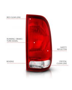 ANZO 1997-2003 Ford F-150 Taillight Red/Clear Lens (OE Replacement) buy in USA