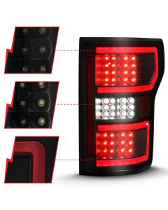 ANZO 18-19 Ford F-150 LED Taillight Black Housing Clear Lens Red Light Bar W/Sequential buy in USA