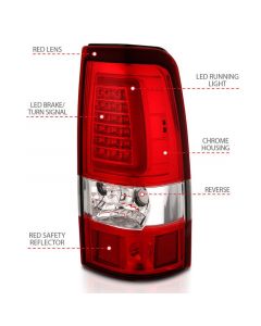 ANZO 2003-2006 Chevy Silverado 1500 LED Taillights Plank Style Chrome With Red/Clear Lens buy in USA