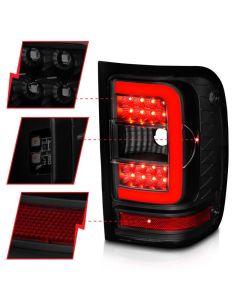 ANZO 01-11 Ford Ranger LED Taillights - Black Housing w/ Smoke Lens & Light Bar buy in USA