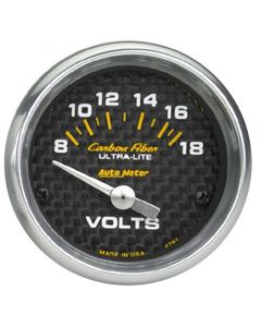 Autometer Carbon Fiber 52mm 8-18 Volt Electronic Volt meter buy in USA