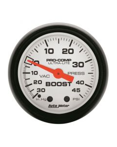 Autometer Phantom 52mm 30in Hg-Vac/45PSI Mechanical Vacuum/Boost Gauge buy in USA