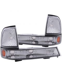 ANZO 1998-2000 Ford Ranger Euro Parking Lights Chrome w/ Amber Reflector buy in USA