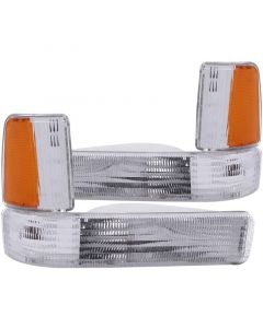 ANZO 1991-1996 Dodge Dakota Euro Parking Lights Chrome w/ Amber Reflector buy in USA