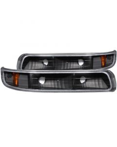 ANZO 1999-2002 Chevrolet Silverado 1500 Euro Parking Lights Black w/ Amber Reflector buy in USA