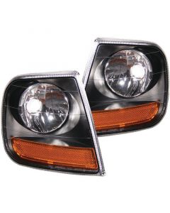 ANZO Corner Lights 1997-2003 Ford F-150 HARLEY DAVIDSON Style Corner Lights Black w/ Amber Reflector buy in USA