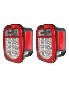 ANZO 1976-1985 Jeep Wrangler LED 2 Lens - Red/Clear, Chrome buy in USA