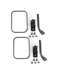 Rugged Ridge 97-18 Jeep Wrangler Textured Black Rectangular Stubby Trail Mirror Kit buy in USA