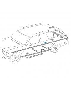 Original Mercedes-Benz Zierleiste Tür hinten links W123, A1236900780 buy in USA