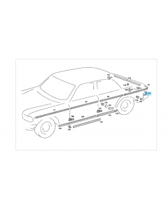 Original Mercedes-Benz Zierleiste unter Heckleuchte Chrom rechts E-Klasse 123 A1236901062 buy in USA