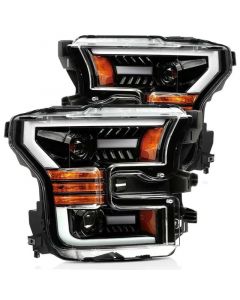 AlphaRex 15-17 Ford F-150 PRO-Series Proj Headlights Plank Style Gloss Blk w/Activ Light/Seq Signal buy in USA