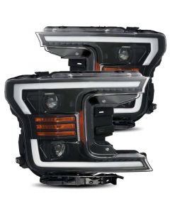 AlphaRex 18-19 Ford F-150 PRO-Series Proj Headlights Plank Style Gloss Blk w/Activ Light/Seq Signal buy in USA