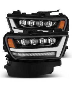 AlphaRex 19-20 Ram 1500HD NOVA LED Proj Headlights Plank Style Gloss Blk w/Activ Lght/Seq Signal/DRL buy in USA