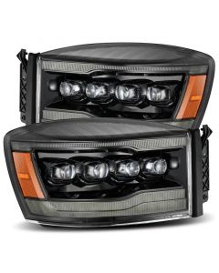 AlphaRex 06-08 Ram 1500HD NOVA LED Proj Headlights Plnk Style Alpha Blk w/Seq Signal/DRL/Amber LED buy in USA