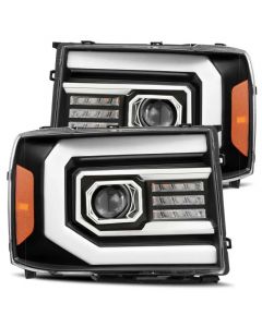 AlphaRex 07-13 GMC 1500HD PRO-Series Proj Headlights Plank Style Matte Blk w/Activ Light/Seq Signal buy in USA