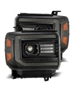 AlphaRex 14-18 GMC Sierra LUXX LED Proj Headlights Plnk Style Alpha Blk w/Activ Light/Seq Signal/DRL buy in USA