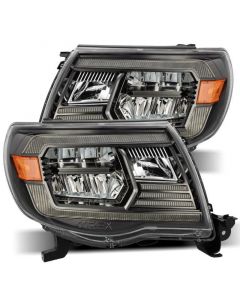 AlphaRex 05-11 Toyota Tacoma LUXX Crystal Headlights Plank Style Alpha Black w/Activation Light/DRL buy in USA