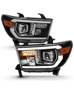 ANZO 2007-2014 Toyota Tundra Projector Light Bar H.L Black Amber(Led High Beam) (Halogen Version) buy in USA