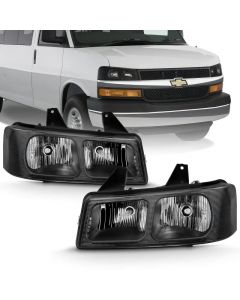 ANZO 2003-2017 Chevy Express Crystal Headlight Black buy in USA