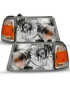 ANZO 2001-2011 Ford Ranger Crystal Headlight Chrome w/Corner Lights (OE Replacement) buy in USA