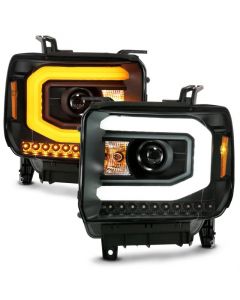 ANZO GMC SIERRA 1500 14-15 2500H/15-19 Projector Headlight Plank Style Black w/ Switchback (Halogen) buy in USA