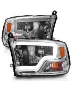 ANZO 2009-2018 Dodge Ram 1500/ 2500/ 3500 Crystal Headlights w/ Light Bar Chrome Housing buy in USA