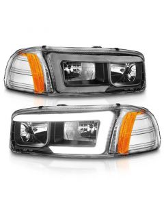 Anzo 99-17 GMC Sierra/Denali Headlights Black Amber (w/C Light Bars) buy in USA