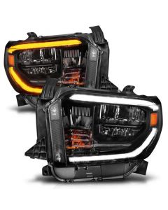 ANZO 2014-2017 Toyota Tundra LED Crystal Headlights w/ Switchback Black Housing w/ DRL buy in USA