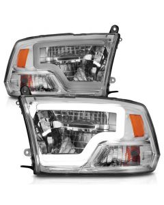 ANZO 2009-2020 Dodge Ram 1500 Full LED Square Projector Headlights w/ Chrome Housing Chrome Amber buy in USA