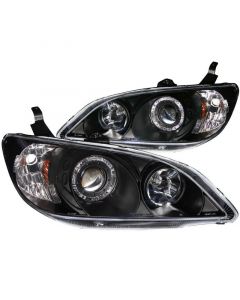 ANZO 2004-2005 Honda Civic Projector Headlights w/ Halo Black buy in USA