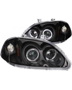 ANZO 1996-1998 Honda Civic Projector Headlights w/ Halo Black buy in USA