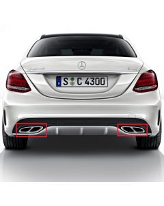 Original Mercedes-Benz SLC43 C43 AMG Endrohrblenden chrom C-Klasse 205 SLC / SLK 172 A1724902100 + A1724902200 buy in USA