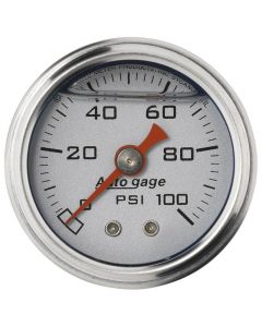 Autometer AutoGage 1.5in Liquid Filled Mechanical 0-100 PSI Fuel Pressure Gauge - Silver buy in USA