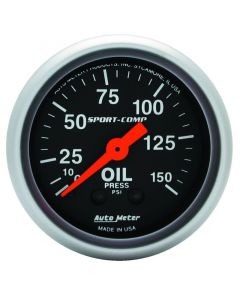 Autometer Sport Comp 52mm Mechanical 0-150 PSI Oil Pressure Gauge buy in USA