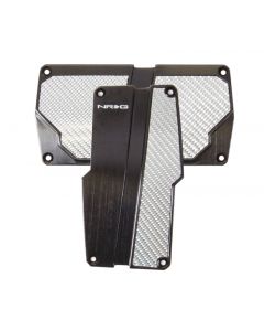 NRG Brushed Aluminum Sport Pedal A/T - Black w/Silver Carbon buy in USA