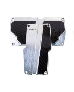 NRG Brushed Aluminum Sport Pedal A/T - Silver w/Black Carbon buy in USA