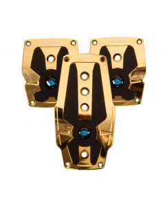 NRG Aluminum Sport Pedal M/T - Chrome Gold w/Black Rubber Inserts buy in USA