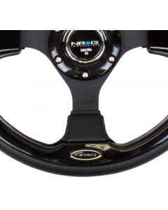 NRG Reinforced Steering Wheel (320mm) Blk w/Gloss Black Trim buy in USA