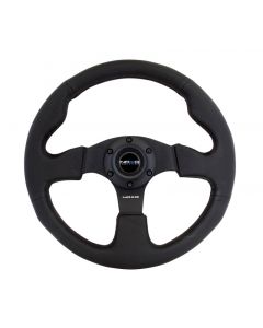 NRG Reinforced Steering Wheel (320mm) Black Leather w/Black Stitching buy in USA