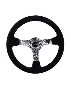 NRG Reinforced Steering Wheel (350mm / 3in. Deep) Blk Suede w/Hydrodipped Digi-Camo Spokes buy in USA