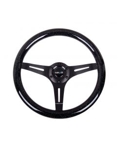 NRG Classic Wood Grain Steering Wheel (350mm) Black Sparkled Grip w/Black 3-Spoke Center buy in USA