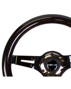 NRG Classic Wood Grain Steering Wheel (310mm) Black w/Black Chrome 3-Spoke Center buy in USA