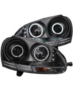 ANZO 2006-2009 Volkswagen Rabbit Projector Headlights w/ Halo Black (CCFL) buy in USA