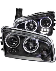 ANZO 2006-2010 Dodge Charger Projector Headlights w/ Halo Black buy in USA