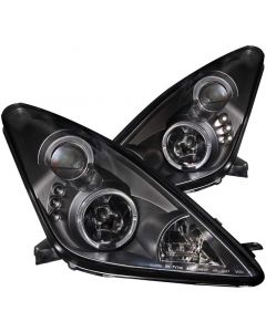 ANZO 2000-2005 Toyota Celica Projector Headlights w/ Halo Black buy in USA