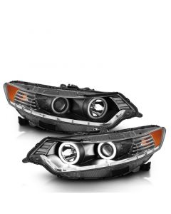 ANZO 2009-2012 Acura Tsx Projector Headlights w/ Halo Black (CCFL) (HID Compatible) buy in USA