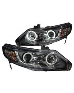 ANZO 2006-2011 Honda Civic Projector Headlights w/ Halo Black (CCFL) buy in USA