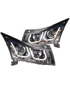 ANZO 2011-2015 Chevrolet Cruze Projector Headlights w/ U-Bar Black buy in USA