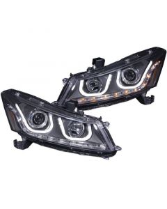 ANZO 2008-2012 Honda Accord Projector Headlights w/ U-Bar Black buy in USA